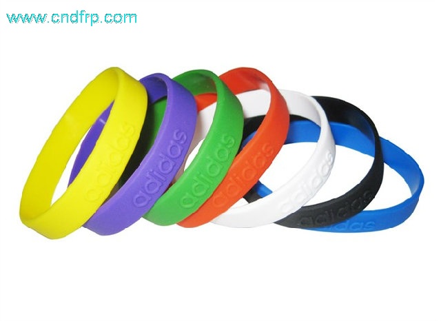 Embossed silicone wristband