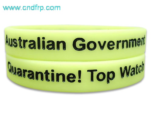 Color injected debossed silicone wristband
