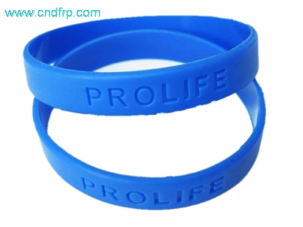 Debossed silicone wristband